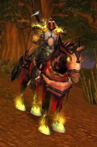 World of Warcraft avatar riding Fiery Warhorse World of Warcraft avatar riding Fiery Warhorse