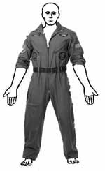 figure wearing jumpsuit